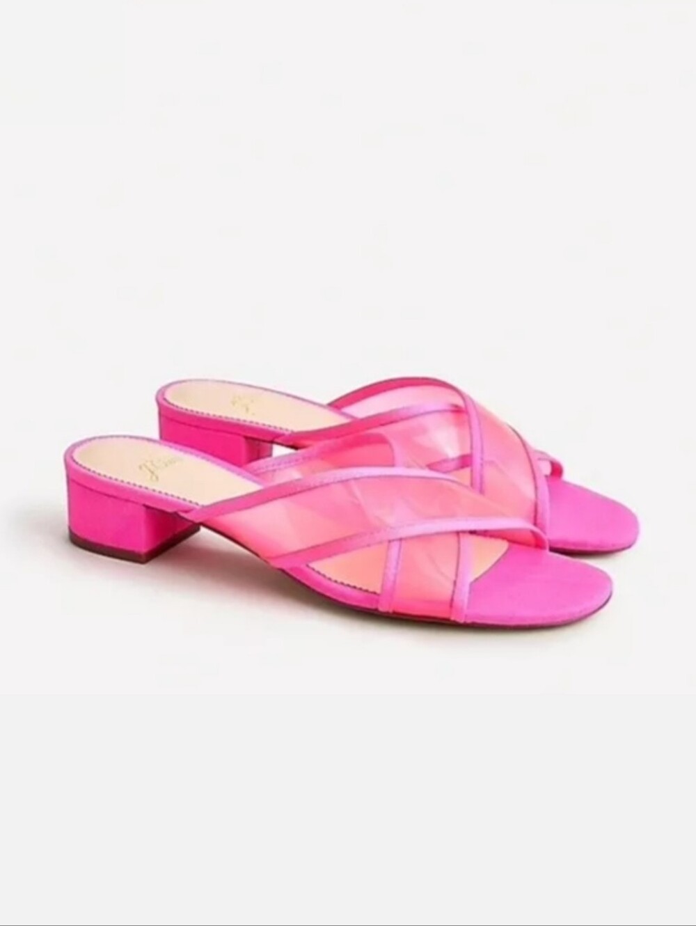 J. Crew Women's Florence Neon Pink Transparent Criss Cross Sandals